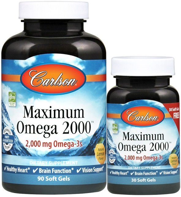 Omega-3 kapsulės, Carlson Labs, maisto papildas