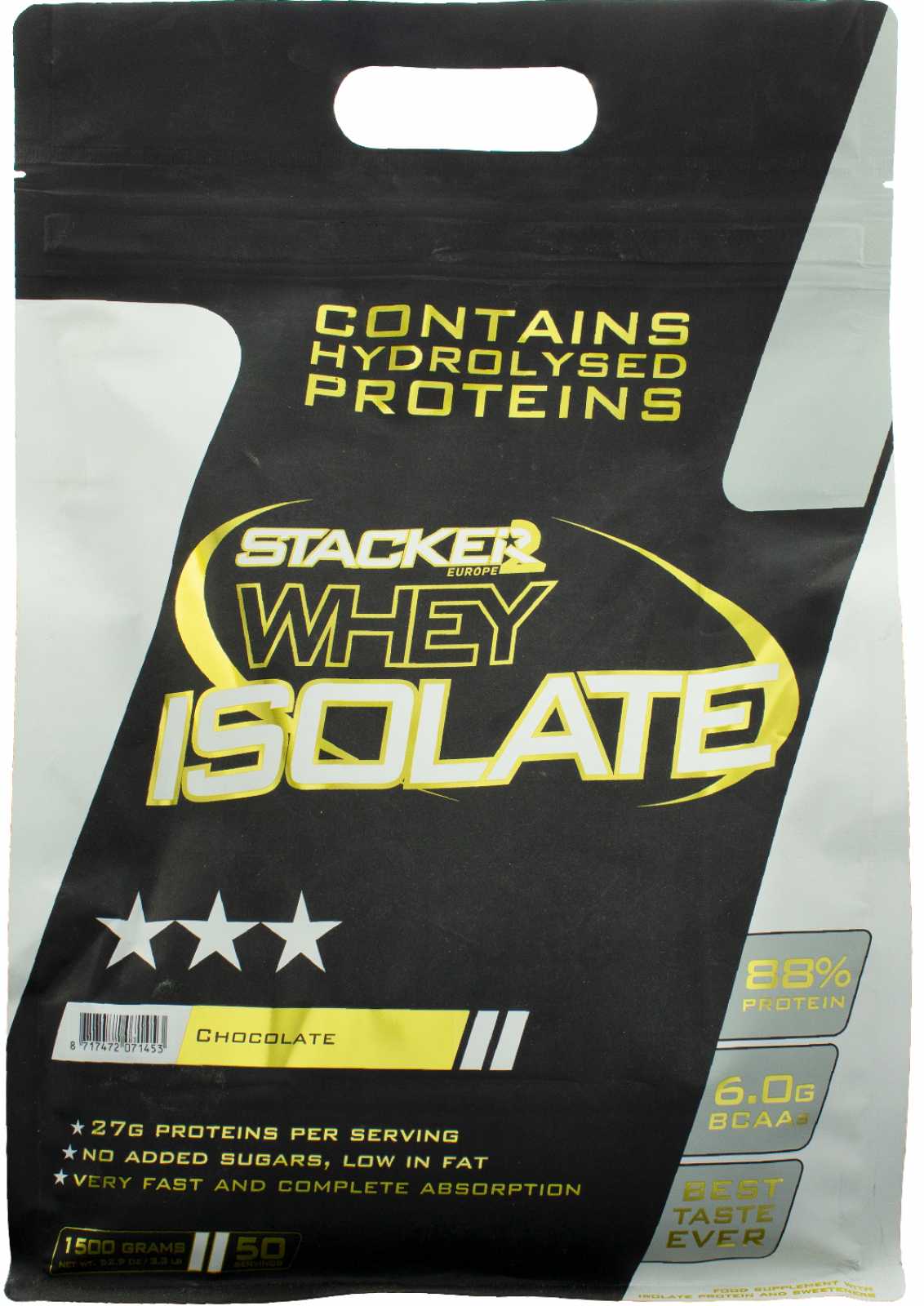 Šokoladinis baltymų papildas Stacker2 Whey Isolate, 1500 g