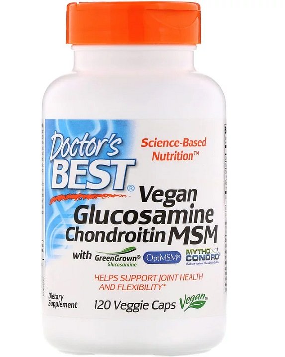 Doctor's Best Vegan Glukosamiini & Kondroitiini & MSM - 120 kapselia