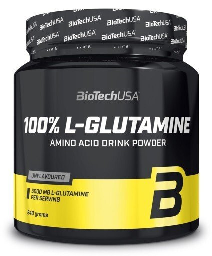 BioTechUSA 100 % L-glutamiinia, maustamaton - 240 grammaa