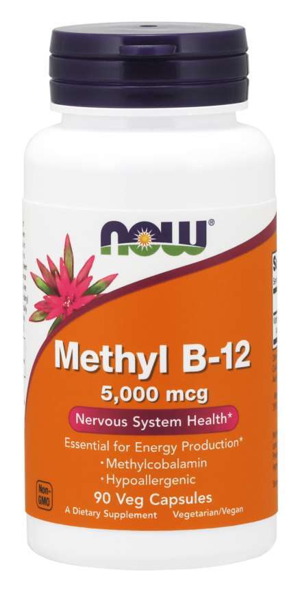 NOW Foods Methyl B-12 kapsulės, vitaminai ir mineralai, energijos papildas
