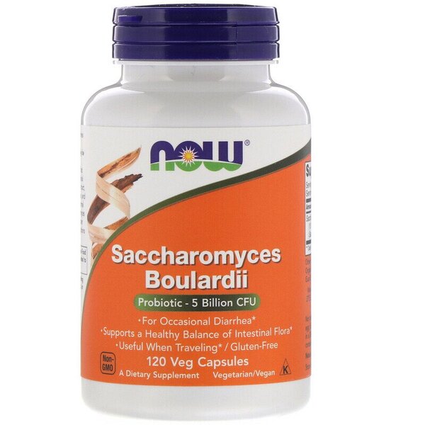 NOW Foods Saccharomyces Boulardii - 120 kapsulių
