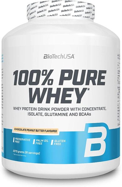BioTechUSA 100 % puhdasta heraproteiinia, suklaa-maapähkinävoi - 2270 grammaa