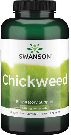 Swanson Chickweed, 450mg - 180 kapsulių, žolelių papildas sveikatai