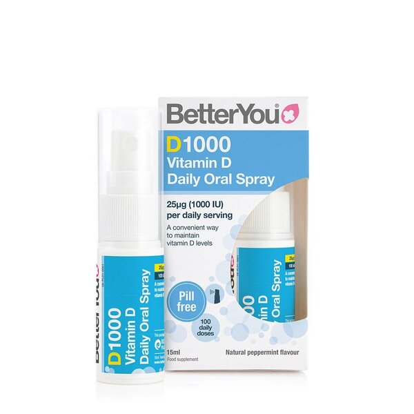 BetterYou D1000 päivittäinen D-vitamiinisuihke - 15 ml.