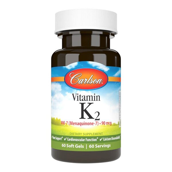 Carlson Labs K2-vitamiini MK-7, 90mcg - 60 kapselia