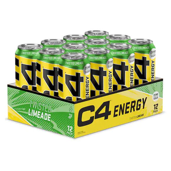 C4 energijos gėrimas, Twisted Limeade, 12 skardinių, sporto papildas