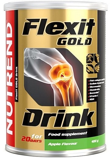 Nutrend Flexit Gold Drink, obuolių skonis, maisto papildas, sanariams, 400 g