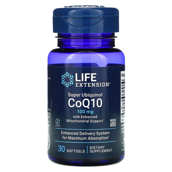 Life Extension Super Ubiquinol CoQ10 100mg, 30 kapsulių, maisto papildas