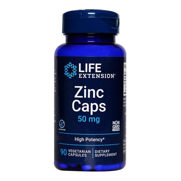 Life Extension cinko kapsulės, 50mg, 90 vnt