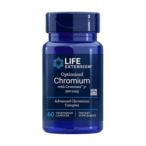 Elämän pidennyksen optimoitu kromi Crominex 3+:lla, 500mcg - 60 kapselia
