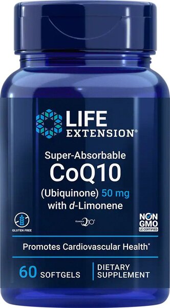 Life Extension Super-Absorbable CoQ10 (ubikinoni) ja d-limoneeni, 100 mg - 60 kapselia