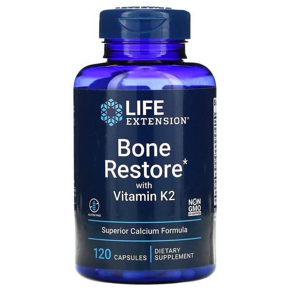 Life Extension Bone Restore K2-vitamiinilla - 120 kapselia