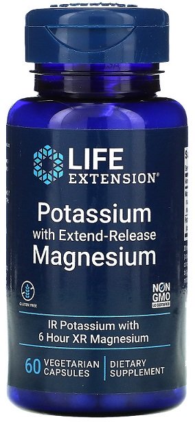 Life Extension Potassium ja pitkävaikutteinen magnesium - 60 kapselia