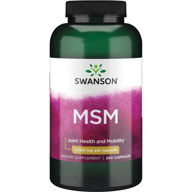 Swanson MSM, 1000mg - 240 kapsulių