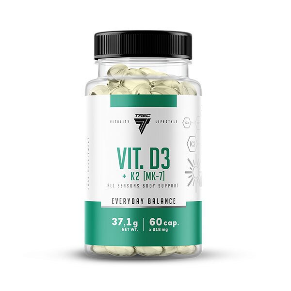 Trec Nutrition D3-vitamiini + K2 MK-7 - 60 kapselia