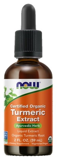 NOW Foods Turmeric Extract Liquid - 59 ml, organinis ciberžolės papildas