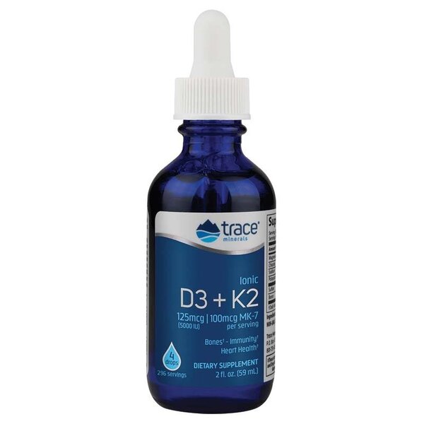 Trace Minerals Ionic D3 + K2 - 59 ml. maisto papildas