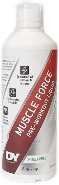 Dorian Yates Muscle Force Liquid Pre-Workout, Pineapple - 500 ml, skystas papildas sportui