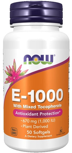 NOW Foods Vitamin E-1000 kapsulės
