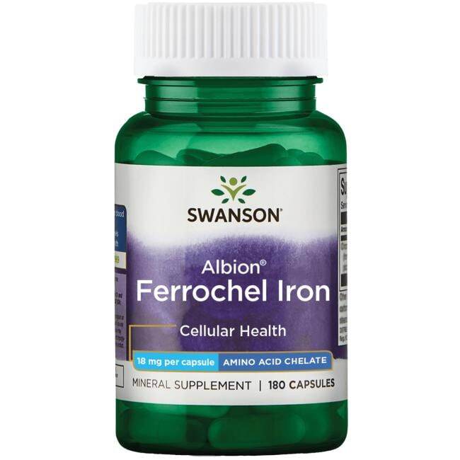 Swanson Albion Ferrochel Rauta, 18 mg - 180 kapselia