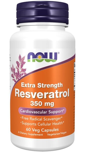 NOW Foods Resveratrol, Extra Vahva 350mg - 60 Kapselia