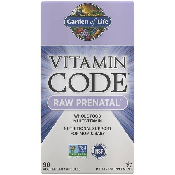 Garden of Life Vitamin Code Raw Prenatal - 90 kapsulių, maisto papildas moterims