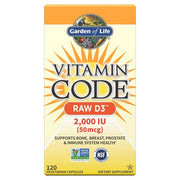 Garden of Life Vitamin Code Raw D3, 2000 IU - 120 kapsulių, maisto papildas, vitaminai ir mineralai