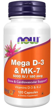 NOW Foods Mega D-3 & MK-7 - 120 kapselia