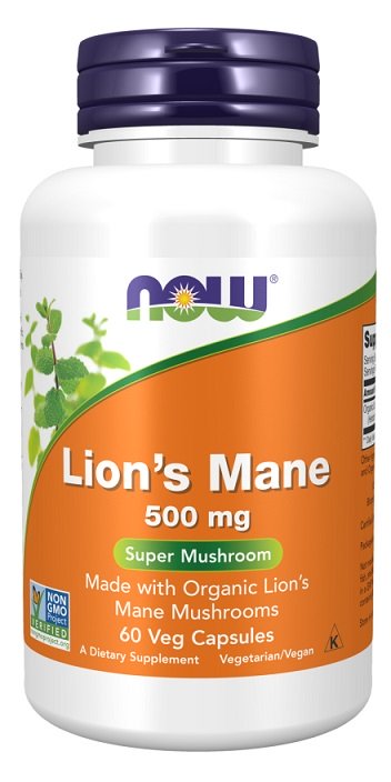 NOW Foods Lion's Mane, 500 mg - 60 kapselia