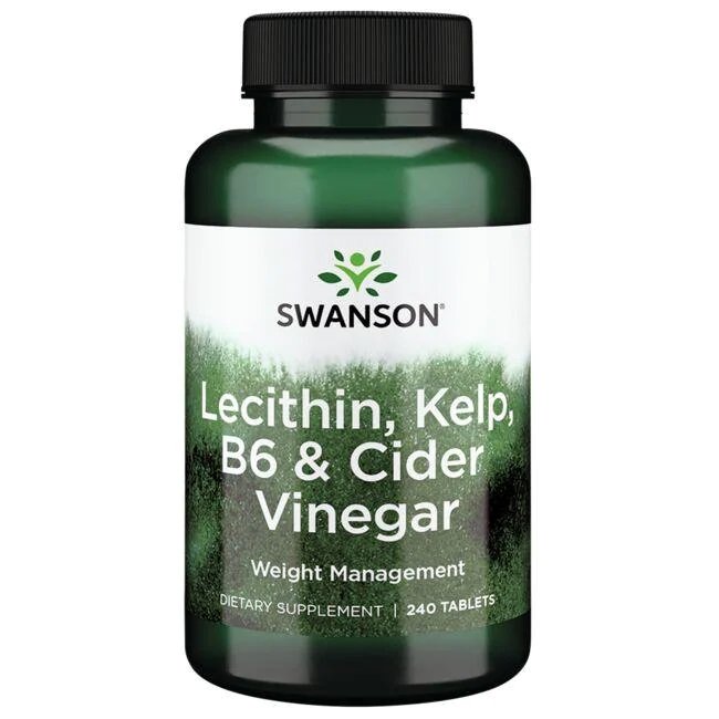 Maisto papildas Swanson Lecithin, Kelp, B6 & Cider Vinegar - 240 tablečių