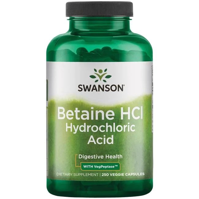 Swanson Betaine HCl kapsulės sveikatai