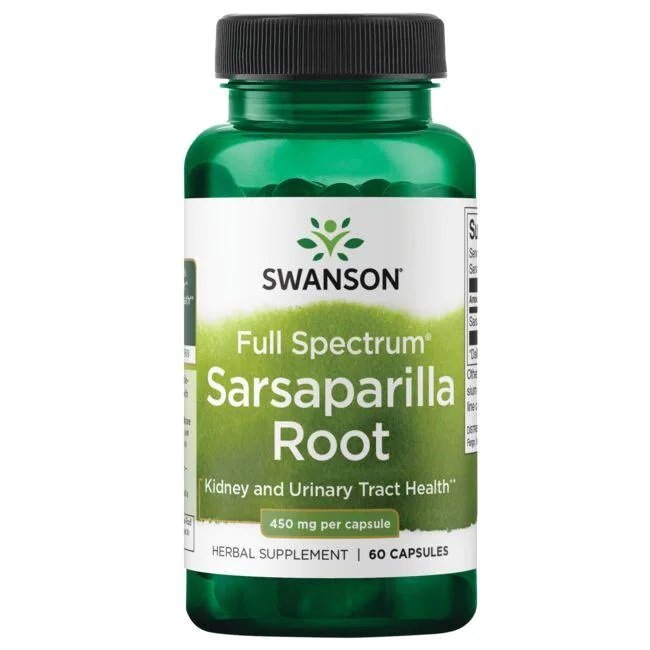 Sarsaparilla šaknų maisto papildas, 450mg, 60 kapsulių
