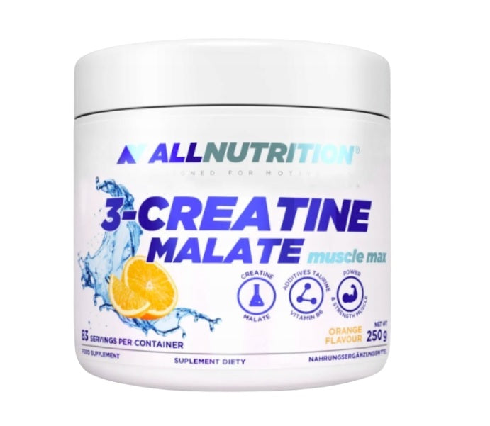 Allnutrition 3-kreatiinimalaatti, appelsiini - 250 grammaa