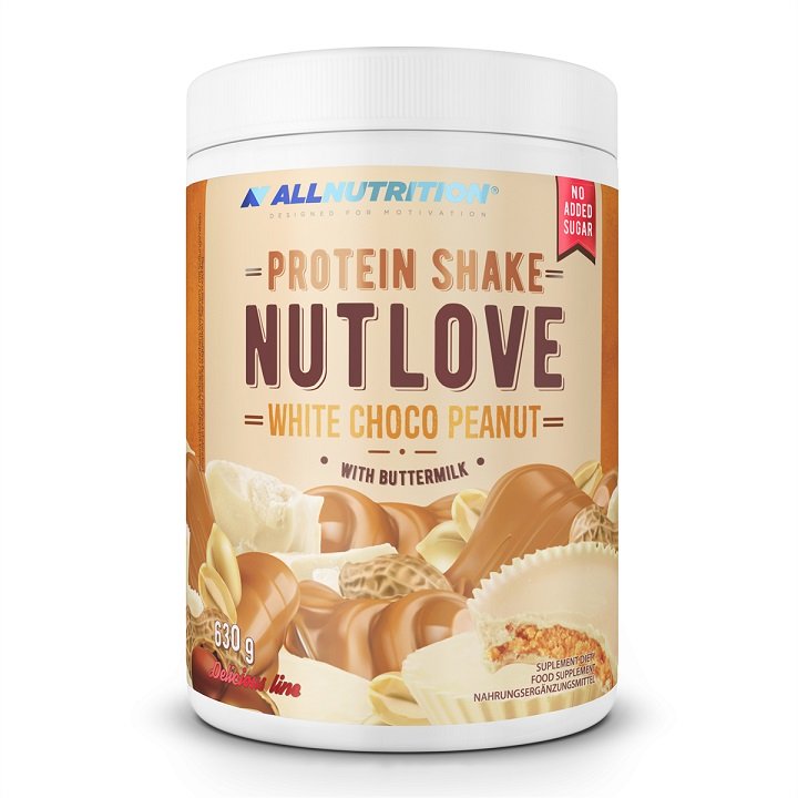 Baltymų kokteilis Nutlove, balta šokolado žemės riešutų skonio, 630 g