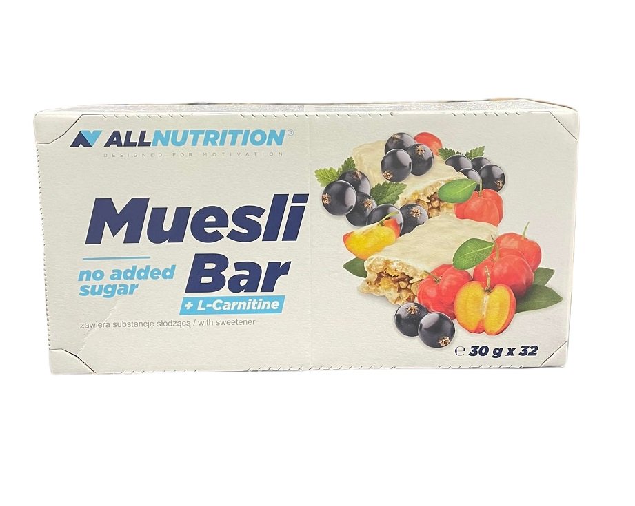 Allnutrition Muesli Bar + L-Carnitine, jogurto ir juodųjų serbentų užkandis