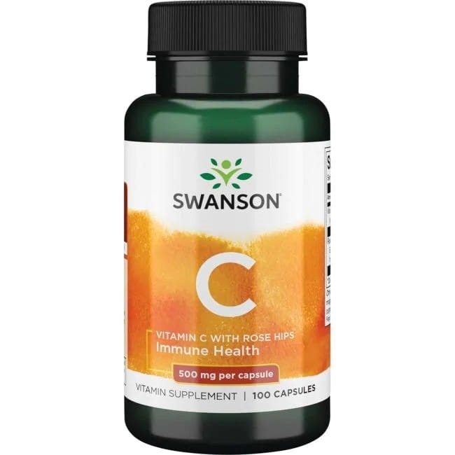 Swanson vitamino C su rožių klubų ekstraktu, 500mg, maisto papildas