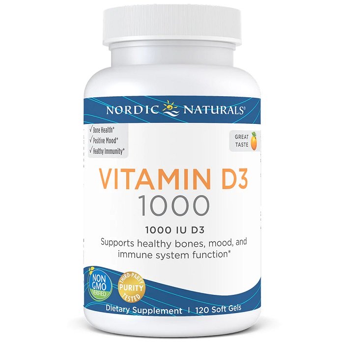 Nordic Naturals D3-vitamiini, 1000 IU Oranssi - 120 kapselia