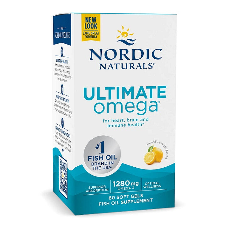Nordic Naturals Ultimate Omega, 1280 mg sitruuna (EAN 768990017902) - 60 kapselia