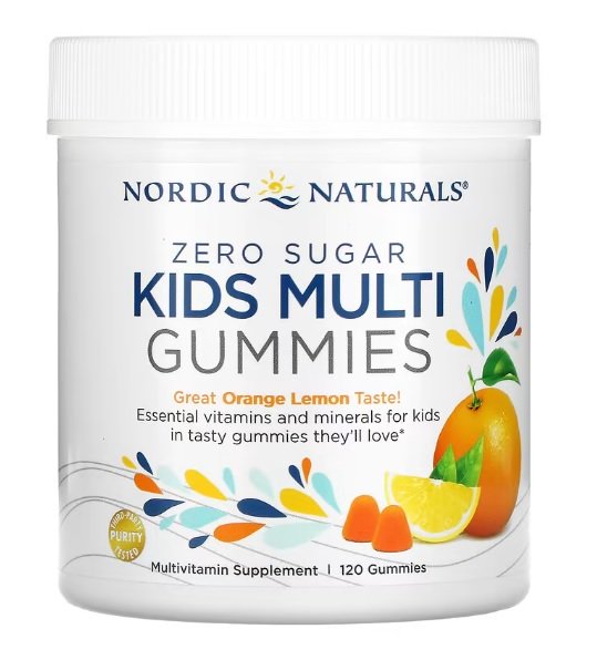 Nordic Naturals Kids Multi Zero Sugar, Appelsiini-Sitruuna - 120 purukumia