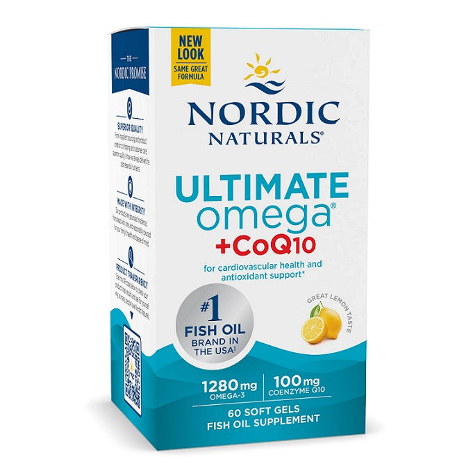 Nordic Naturals Ultimate Omega + CoQ10, 1280 mg sitruuna (EAN 768990018909) - 60 kapselia