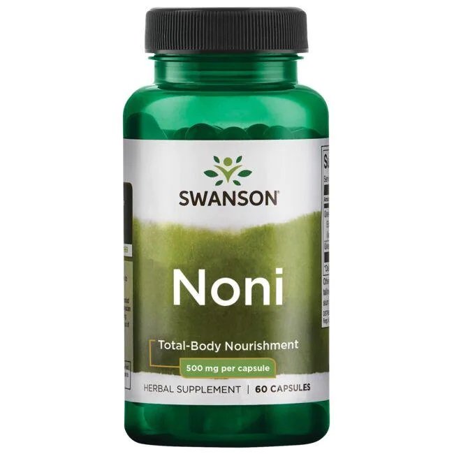 Swanson Noni, 500mg - 60 kapsulių, maisto papildas sveikatai
