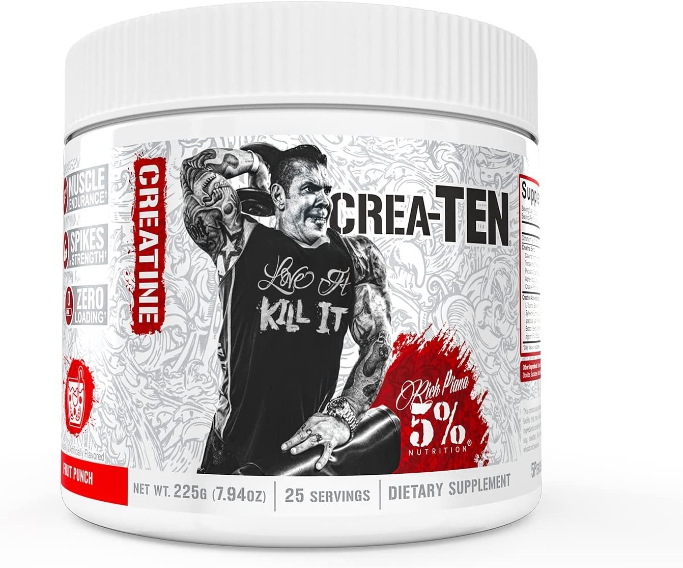 5% Nutrition Crea-TEN kreatino papildas, vaisių skonio, 225 g