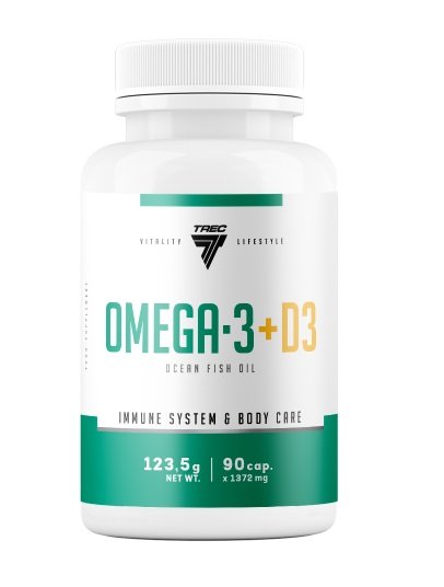 Trec Nutrition Omega-3 + D3 maisto papildo kapsulės