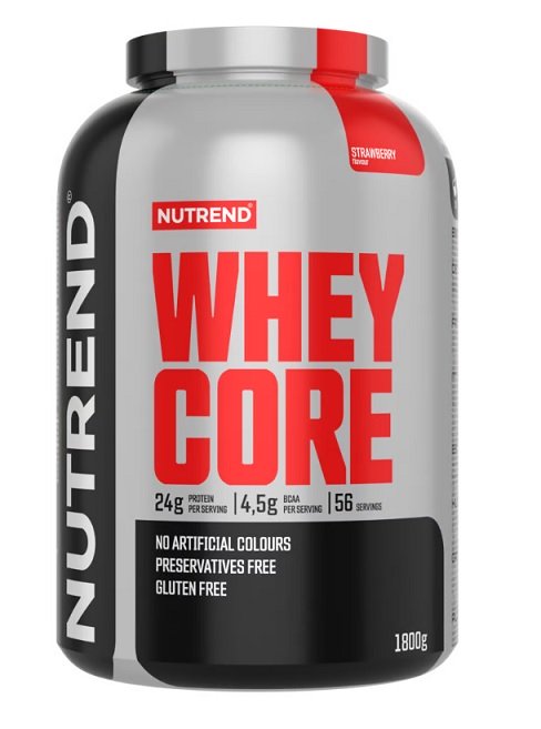 Nutrend Whey Core, Strawberry - 1800 g baltymų papildas