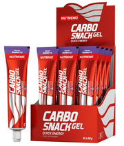 Nutrend Carbo Snack gel, mėlyna uogų skonis, maisto papildas, sporto papildas
