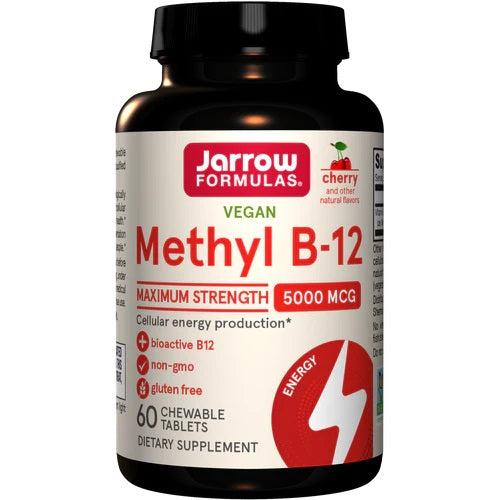 Jarrow Formulas Methyl B-12, 5000mcg (kirsikka) - 60 vegaanista pureskeltavaa tablettia