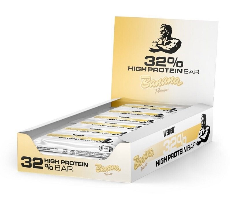 Weider 32 % korkea proteiinipatukka, banaani - 12 x 60 g
