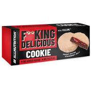 Allnutrition Fitking Delicious Cookie, žemės riešutų sviesto ir braškių džemo užkandis