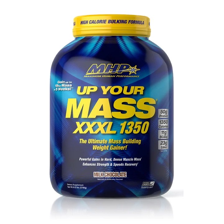MHP Up Your Mass XXXL 1350, pieno šokolado, maisto papildas, svorio priaugimui